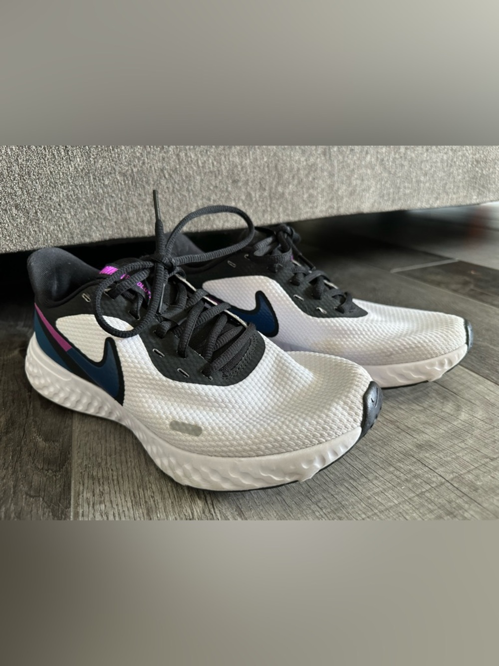 Nike Revolution Running Shoes with Black, Navy & Pink Accents